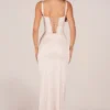 Marleigh Corseted Thigh-High Split Maxi Dress in Ivory