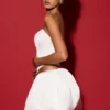 Marnie Bubble Hem Micro Mini Skirt in White
