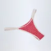 Masia Double-Strap Cheeky Bikini Bottoms in Red Gingham