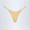 Masia Double-Strap Cheeky Bikini Bottoms in Yellow Gingham