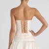 Matiya Bubble Hem Mid-Rise Micro Mini Skirt in Ivory