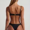 Maui Bead-Embellished Wide-Strap Cheeky Bikini Bottoms in Black