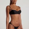 Maui Bead-Embellished Wide-Strap Cheeky Bikini Bottoms in Black