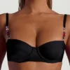 Maui Bead-Embellished Wide-Strap Cheeky Bikini Bottoms in Black