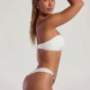 Praslin Bead-Embellished Bandeau Bikini Top in Ivory