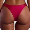 Maui Bead-Embellished Wide-Strap Cheeky Bikini Bottoms in Raspberry Pink