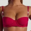 Maui Bead-Embellished Wide-Strap Cheeky Bikini Bottoms in Raspberry Pink
