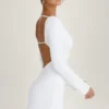 Mavisa Cut-Out Long-Sleeve Mini Dress in White