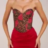 Meg Bandeau Draped Skirt Mini Dress in Rose Leopard Print