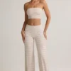 Melida Modal Foldover Wide-Leg Trousers in Pink & Yellow Stripe