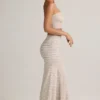 Melida Modal Foldover Wide-Leg Trousers in Pink & Yellow Stripe