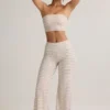 Melida Modal Foldover Wide-Leg Trousers in Pink & Yellow Stripe