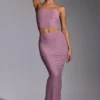 Melisande Embellished Mid Rise Gown Skirt in Light Pink