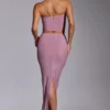Melisande Embellished Mid Rise Gown Skirt in Light Pink