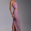 Melisande Embellished Mid Rise Gown Skirt in Light Pink