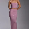 Melisande Embellished Mid Rise Gown Skirt in Light Pink