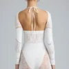 Melody Embellished Cut-Out Unitard in Ivory