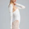 Melody Embellished Cut-Out Unitard in Ivory