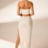 Merope Hand Embellished Maxi Skirt in Ivory