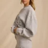 Mid-Rise Knit Mini Shorts in Ice Marl