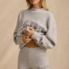 Mid-Rise Knit Mini Shorts in Ice Marl