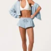 Mid-Rise Shorts in Powder Blue