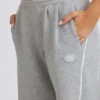 Mid-Rise Straight-Leg Joggers in Grey Marl
