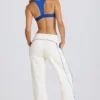 Mid-Rise Straight-Leg Joggers in White