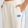 Mid-Rise Straight-Leg Joggers in White