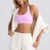 Mid-Rise Sweat Shorts in Eggshell