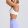 Mid-Rise Sweat Shorts in Periwinkle