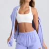 Mid-Rise Sweat Shorts in Periwinkle