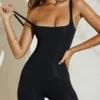Mika Modal Square-Neck Mini Unitard in Black