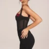 Miller Corseted Draped Skirt Mini Dress in Black