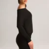 Mira Modal Off-Shoulder Wrap Mini Dress in Black