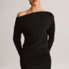 Mira Modal Off-Shoulder Wrap Mini Dress in Black
