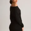 Mira Modal Off-Shoulder Wrap Mini Dress in Black