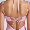 Mirabel Cowl-Neck A-Line Mini Dress in Baby Pink