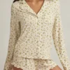 Mirae Modal Long-Sleeve Pyjama Top in Lemon Print