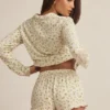 Mirae Modal Long-Sleeve Pyjama Top in Lemon Print