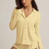 Mirae Modal Long-Sleeve Pyjama Top in Pastel Yellow