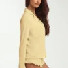 Mirae Modal Long-Sleeve Pyjama Top in Pastel Yellow