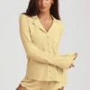 Mirae Modal Long-Sleeve Pyjama Top in Pastel Yellow