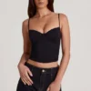 Mirelle Modal Underwired Camisole Ruched Top in Black