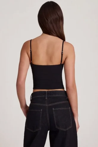 Mirelle Modal Underwired Camisole Ruched Top in Black
