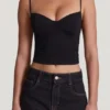 Mirelle Modal Underwired Camisole Ruched Top in Black