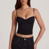 Mirelle Modal Underwired Camisole Ruched Top in Black