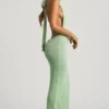 Mirri Bouclé Halterneck Maxi Dress in Mint