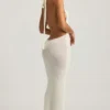 Mirri Bouclé Halterneck Maxi Dress in White