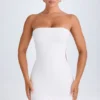 Misa Ruffle-Trim Cut-Out Bandeau Mini Dress in White